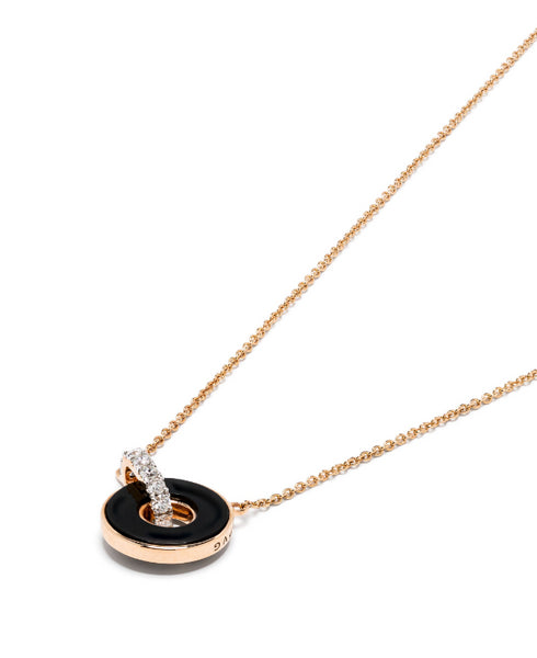 18kt rose gold Promesse onyx necklace